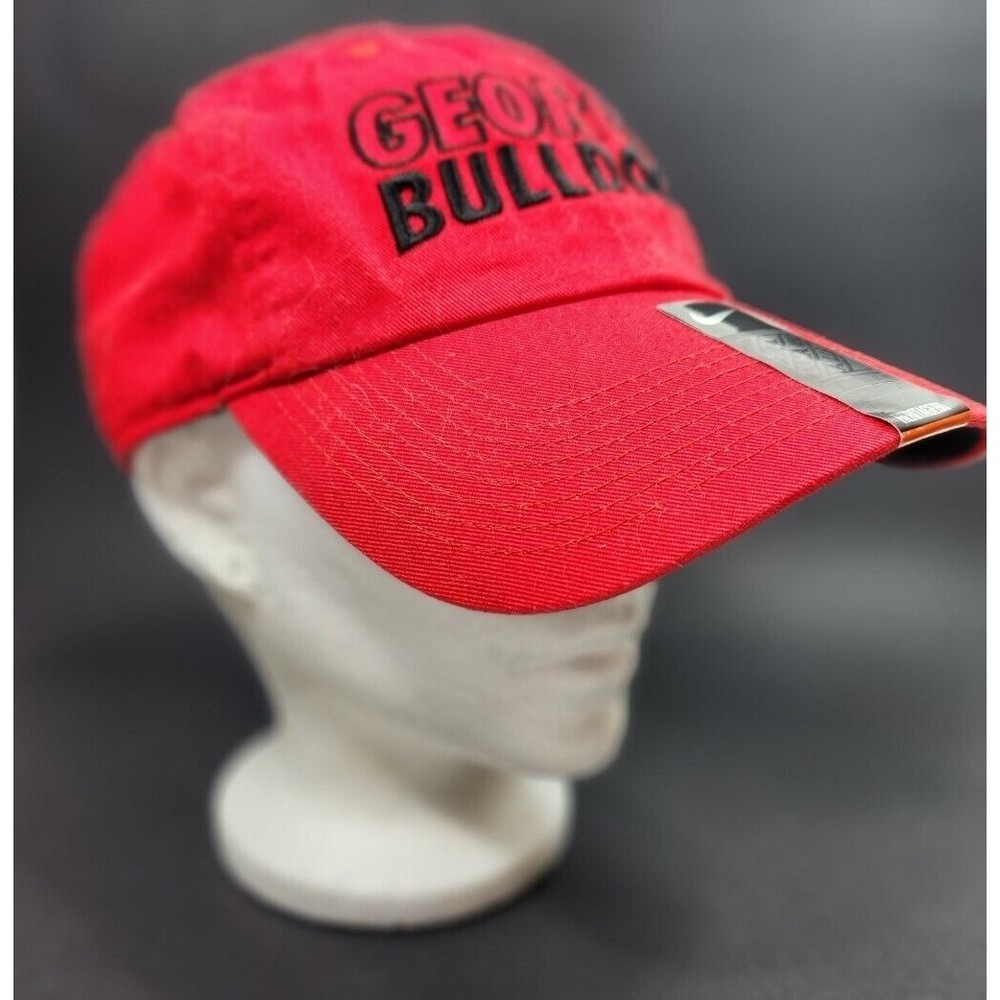 Men's Hat Cap Georgia Bulldogs Nike Red Black Embroidery Canvas Strap 1 Size